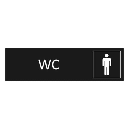 Men’s wc black door sign 165x45mm - 1 pc