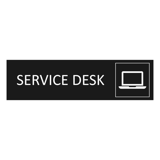 Service desk black door sign 165x45mm - 1 pc