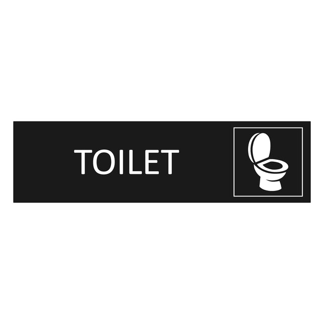 Toilet black door sign 165x45mm - 1 pc