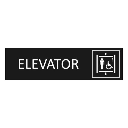 Elevator black door sign 165x45mm - 1 pc