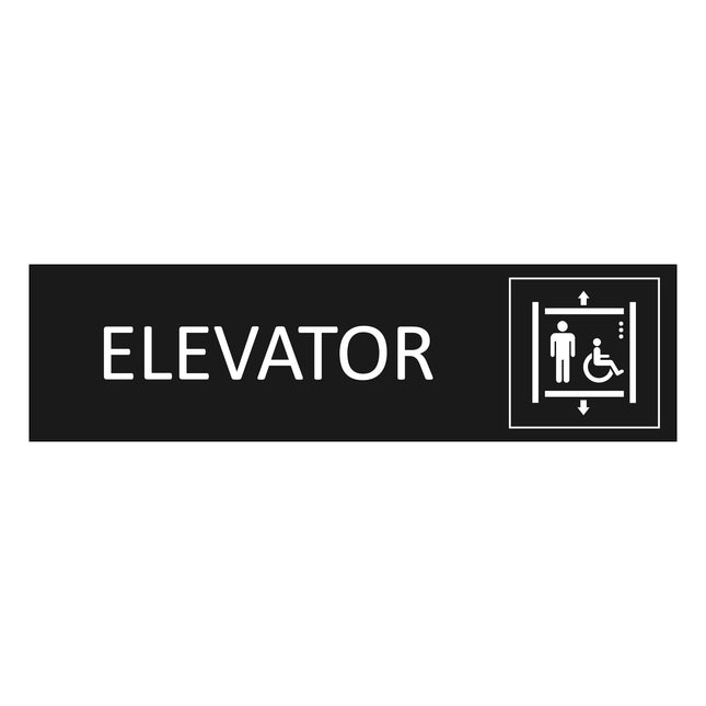 Elevator black door sign 165x45mm - 1 pc