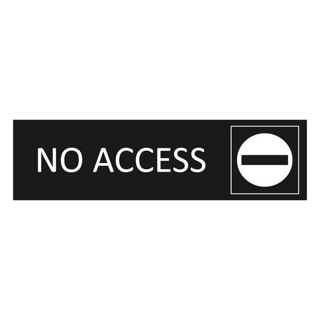 No access black door sign 165x45mm - 1 pc