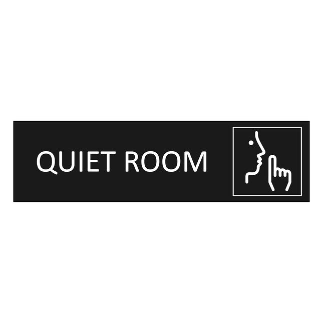 Quiet room black door sign 165x45mm - 1 pc