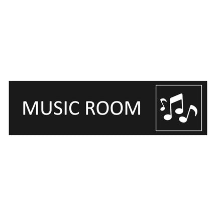 Music room black door sign 165x45mm - 1 pc
