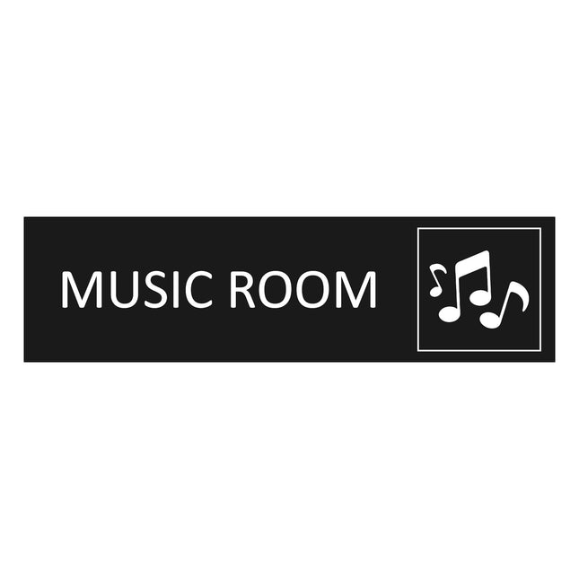 Music room black door sign 165x45mm - 1 pc