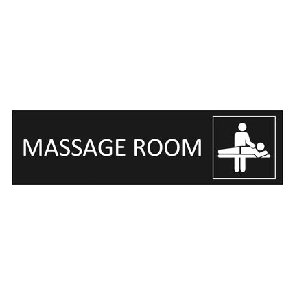 Massage room black door sign 165x45mm - 1 pc