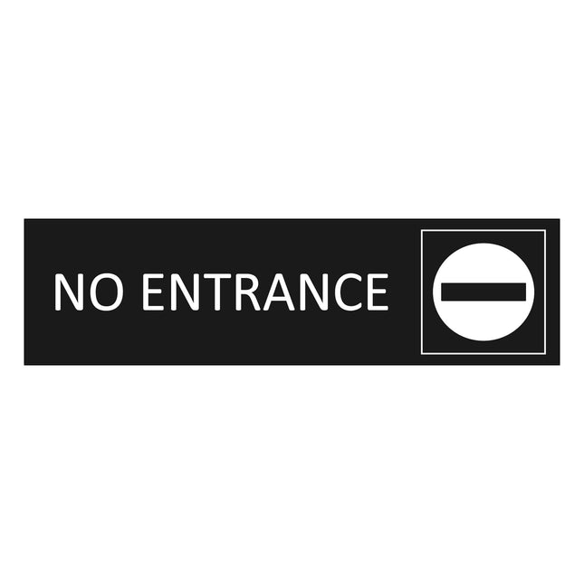 No entrance black door sign 165x45mm - 1 pc