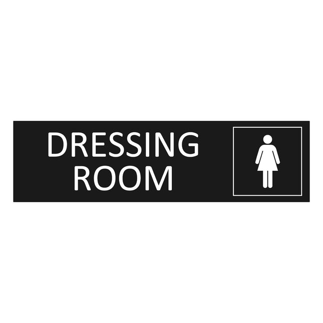 Women's dressing room black door sign 165x45mm - 1 pc
