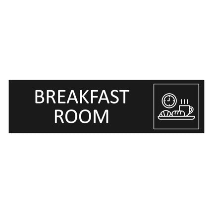 Breakfast room black door sign 165x45mm - 1 pc