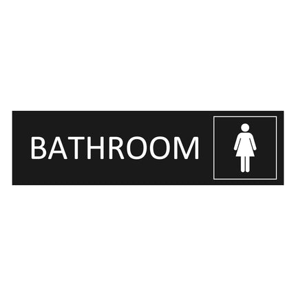 Bathroom black door sign 165x45mm - 1 pc