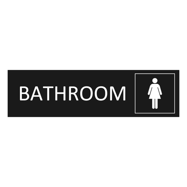 Bathroom black door sign 165x45mm - 1 pc