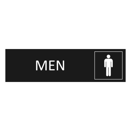 Men's symbol black door sign 165x45mm - 1 pc