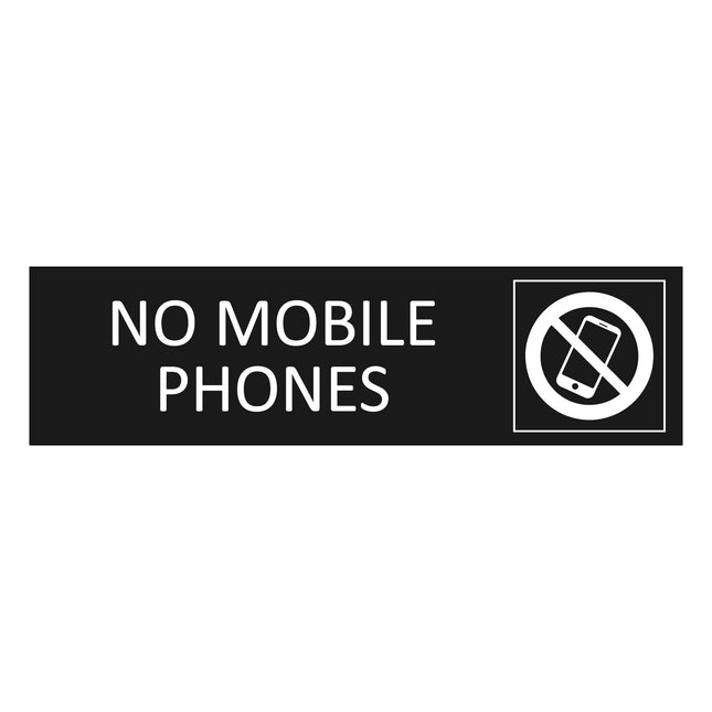 No mobile phones black door sign 165x45mm - 1 pc