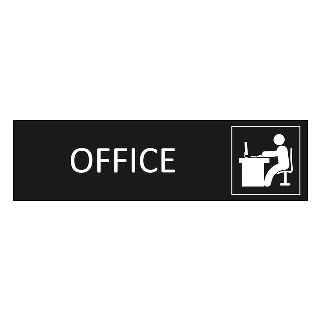 Office black door sign 165x45mm - 1 pc