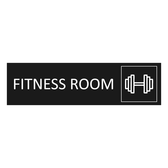Fitness room black door sign 165x45mm - 1 pc