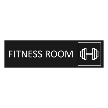 Fitness room black door sign 165x45mm - 1 pc