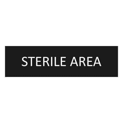 Sterile area black door sign 165x45mm - 1 pc