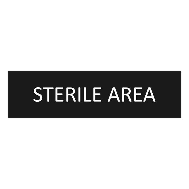 Sterile area black door sign 165x45mm - 1 pc