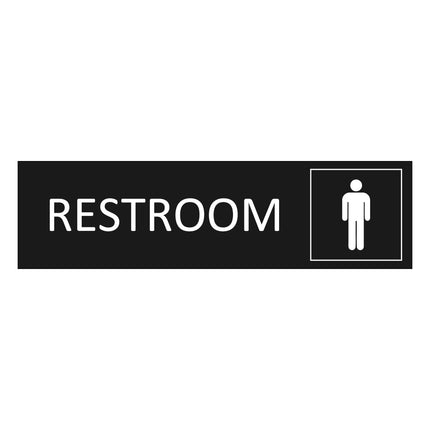 Restroom black door sign 165x45mm - 1 pc