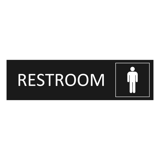 Restroom black door sign 165x45mm - 1 pc
