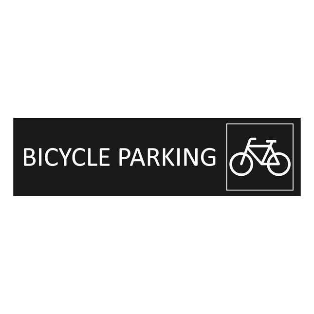 Bicycle parking black door sign 165x45mm - 1 pc
