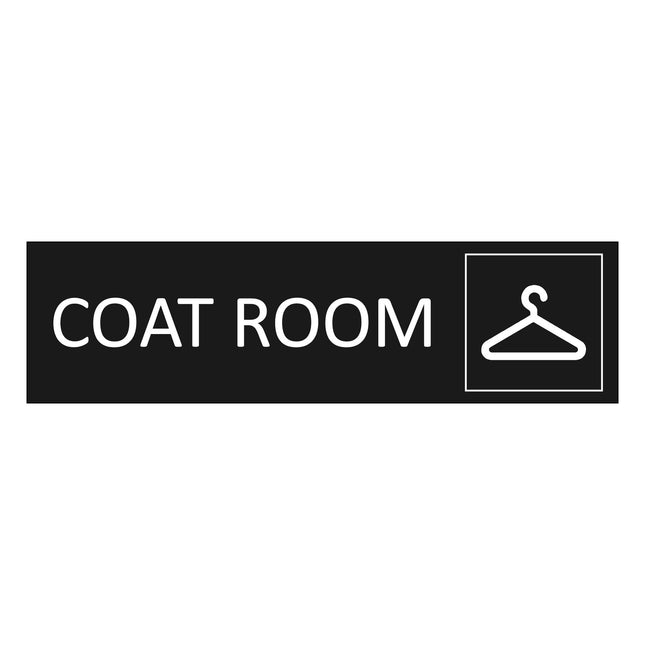 Coat room black door sign 165x45mm - 1 pc