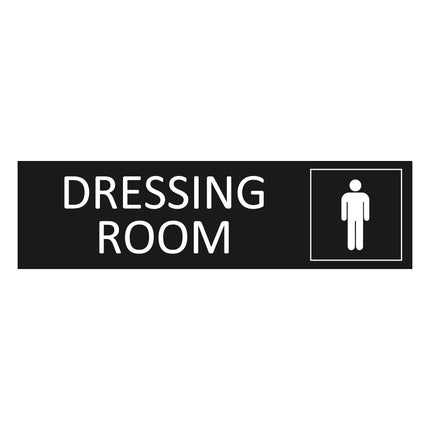 Men's dressing room black door sign 165x45mm - 1 pc