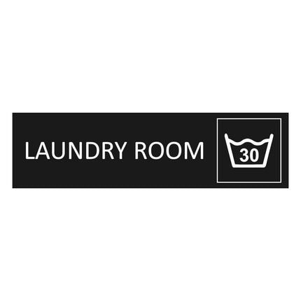 Laundry room black door sign 165x45mm - 1 pc