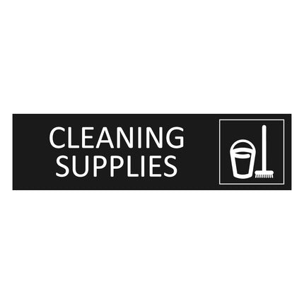 Cleaning supplies black door sign 165x45mm - 1 pc