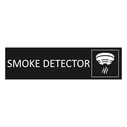 Smoke detector black door sign 165x45mm - 1 pc