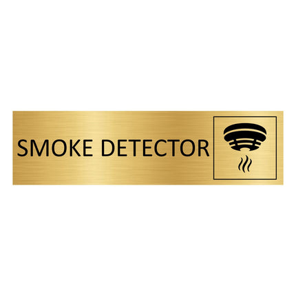 Smoke detector gold door sign 165x45mm - 1 pc