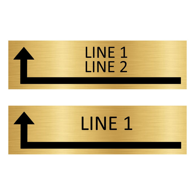 Custom text left corner  gold door sign 165x45mm - 1 pc