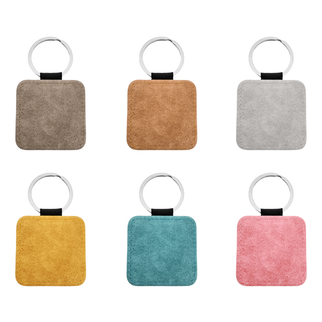 Blank leather keychain square - 1 pc