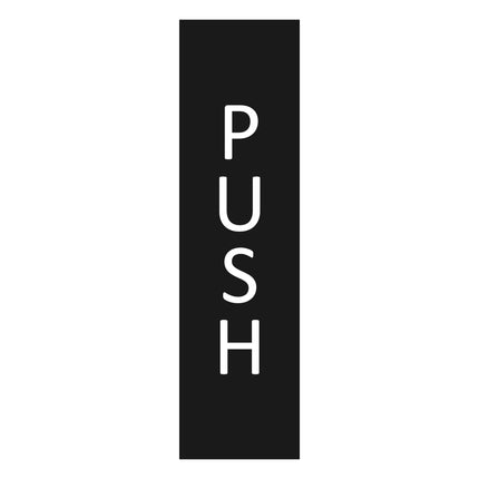 Push black door sign 165x45mm - 1 pc