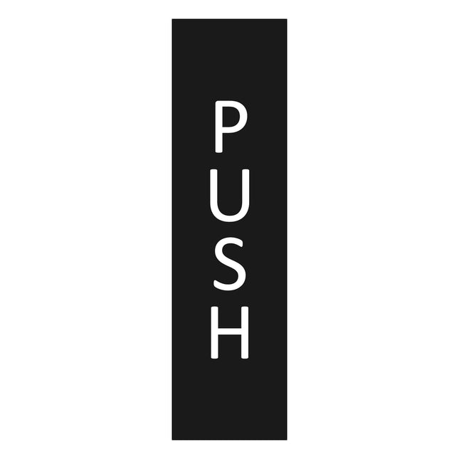Push black door sign 165x45mm - 1 pc