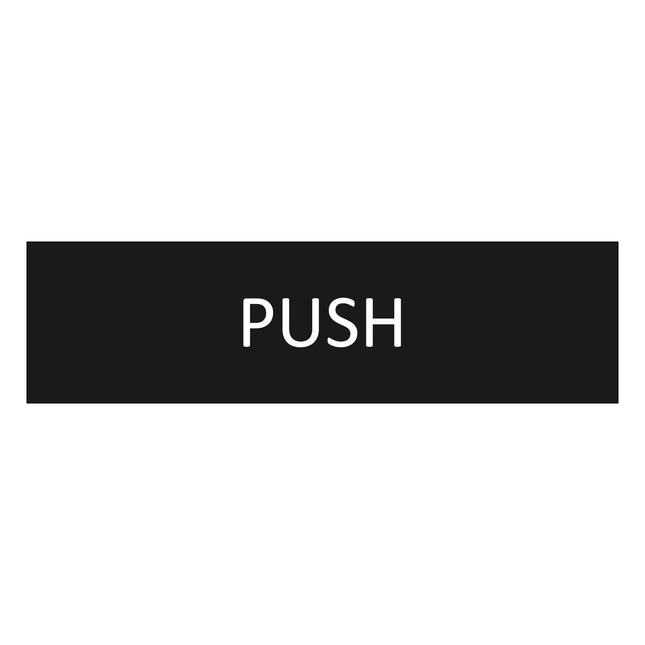 Push black door sign 165x45mm - 1 pc