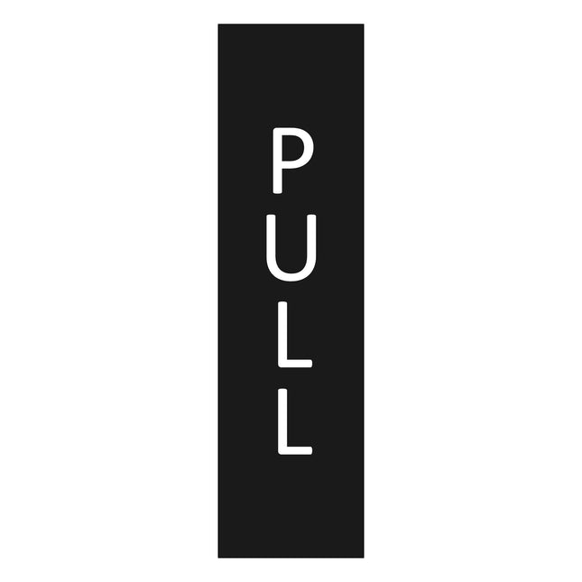 Pull black door sign 165x45mm - 1 pc