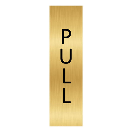 Pull gold door sign 165x45mm - 1 pc