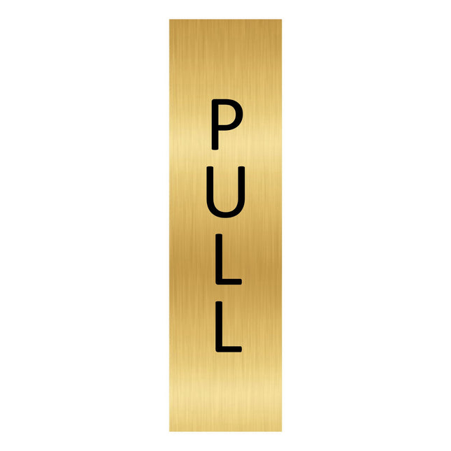 Pull gold door sign 165x45mm - 1 pc