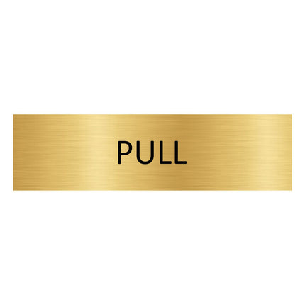 Pull gold door sign 165x45mm - 1 pc
