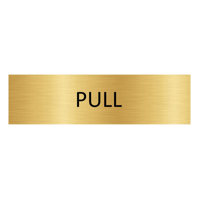 Pull gold door sign 165x45mm - 1 pc