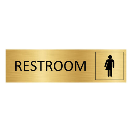 Genderneutral restroom gold door sign 165x45mm - 1 pc