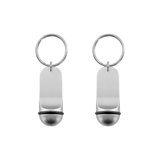Blank Petito aluminum hotel keychain silver 21x 48 mm – 1 piece