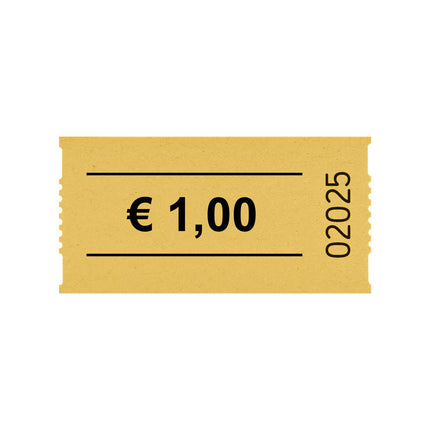 Tickets on roll € 1 - 1000 pcs