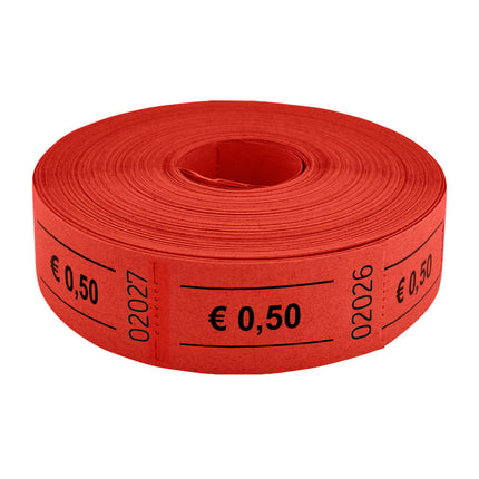 Tickets on roll € 0,50 - 1000 pcs