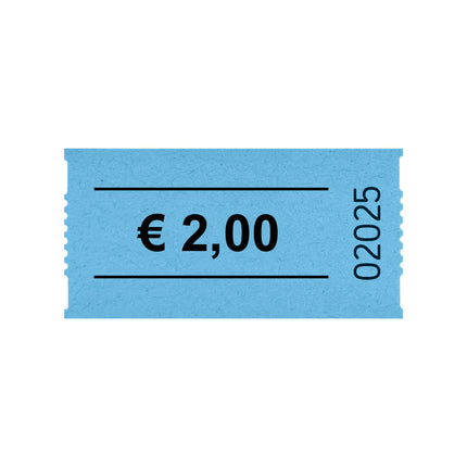 Tickets on roll € 2- 1000 pcs