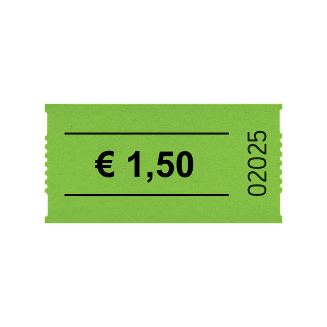 Tickets on roll € 1,50 - 1000 pcs