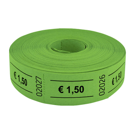 Tickets on roll € 1,50 - 1000 pcs