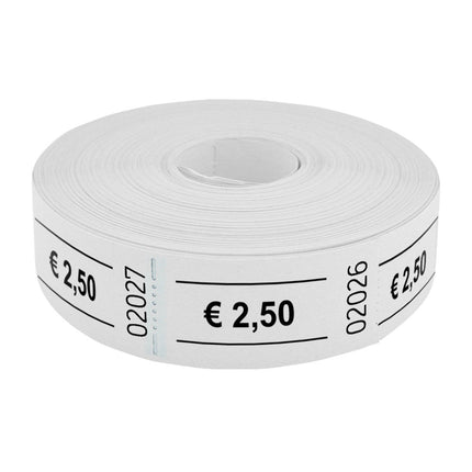 Tickets on roll € 2,50 - 1000 pcs