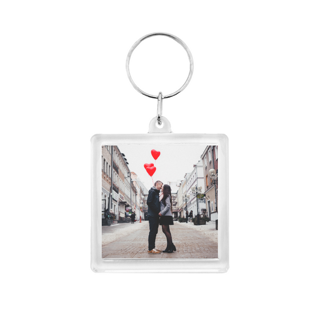 Square photo keychain